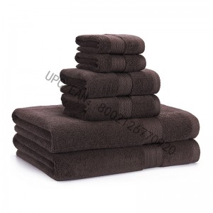 JMD TEXTILE Zestaw ręczników łazienkowych, czesane bawełniane ręczniki Szary zestaw 6 ręczników Kuchnia Basen Gospodarstwo domowe, ręczniki Trwały chłonny Wygodny bardzo duży ręcznik (2 myjki, 2 ręczniki, 2 ręczniki kąpielowe)